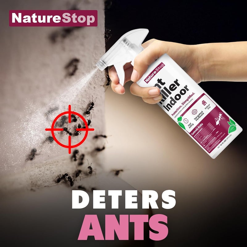 NatureStop Ant Killer Spray for Indoor Use, Fast-Acting Ant Control, 16 oz (475mL) - Image 1